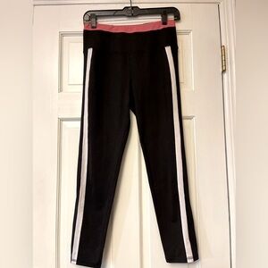 DSG Black Joggers with Pink Waistband‎ and White Stripes